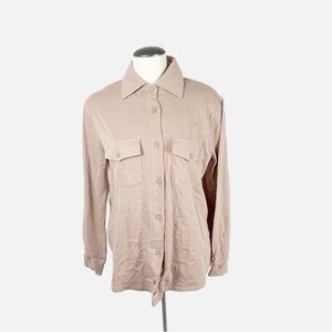 DKR & Co Pink Shirt Jacket (L, NWT) – Soft Cotton Blend Shacket